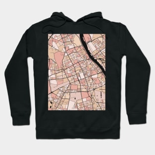 Warsaw Map Pattern in Soft Pink Pastels Hoodie